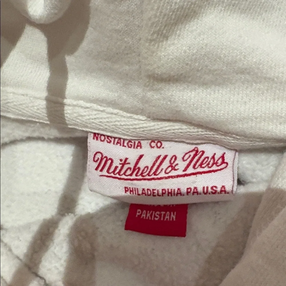 Raptors Mitchell & Ness White Hoodie with Neon Dinosaur Logo - Picture 6 of 8